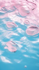 Wall Mural - A blue background with water ripples outdoors blossom flower.