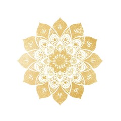 Poster - Gold mandala icon pattern shape art.