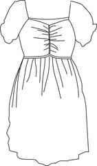 Canvas Print -  ladies dress outline artwork design.