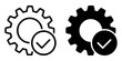 © fotohansel - ofvs640 OutlineFilledVectorSign ofvs - gear - check mark vector icon . operational process checked . update . isolated transparent . outline and filled version . AI 10 / EPS / PNG . g11986