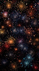 Wall Mural - Fireworks confetti outdoors night.