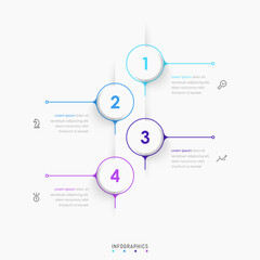 Wall Mural - vector infographic label design template with icons and 4 options or steps. can be used for process 