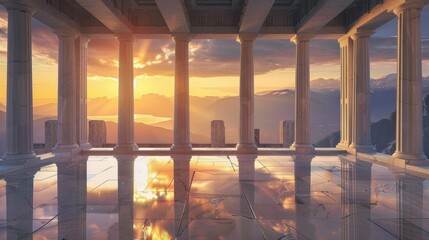 Canvas Print - Sunrise Through Columns