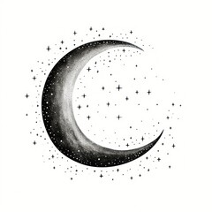 moon celestial astronomy drawing night.