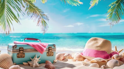 Canvas Print - Tropical Summer Vacation Essentials