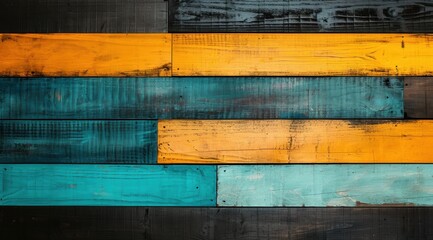 Canvas Print - Vibrant wooden planks background