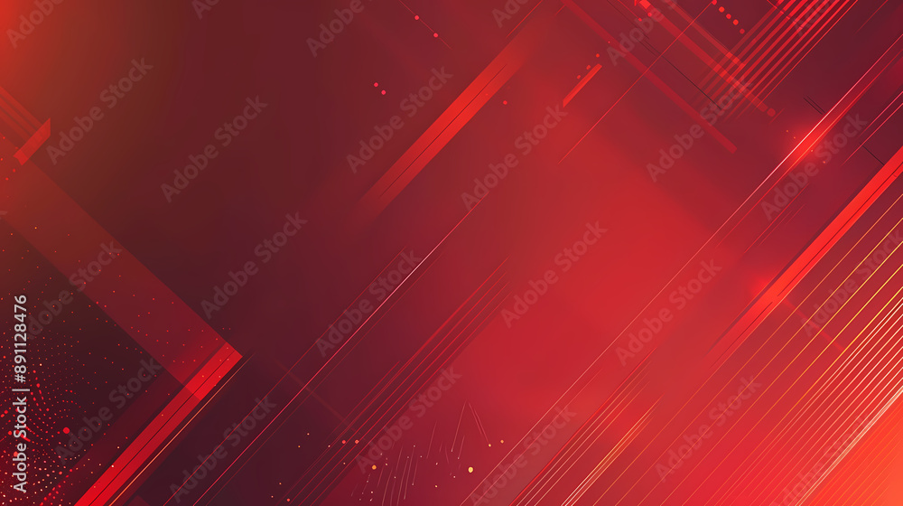 Abstract red background with dynamic diagonal lines and geometric ...