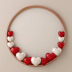 Poster - Decorative heart-shaped ornaments in a copper frame