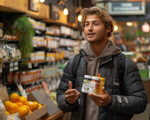 Dynamic Live Stream Seller Showcasing Product with 90mm f/4.0 Lens in Well-Lit Room