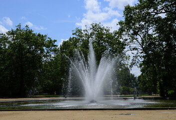 Sticker - Fountain in Park in Downtown Brussels, the Capital of Belgium