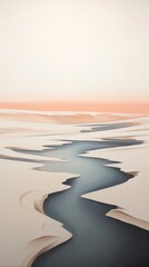 Wall Mural - Minimal space river tranquility reflection landscape.