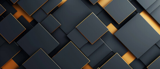 Wall Mural - Stylish black and gold geometric patterns for a modern birthday background.