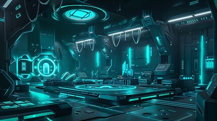 Poster - Futuristic Spaceship Interior