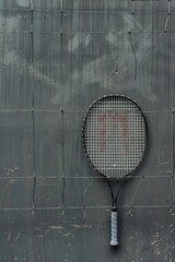 Wall Mural - Badminton racket and badminton net, tennis ball, tennis racket