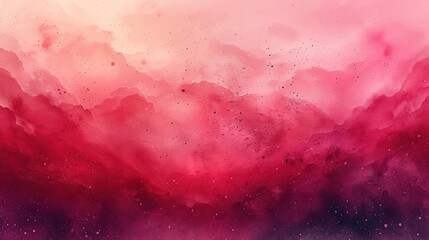 Poster - Abstract Watercolor Landscape with Pink and Red Hues