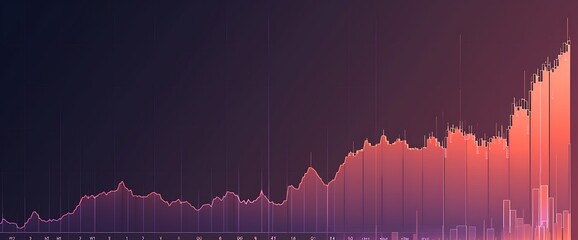 Wall Mural - Graph showing a sharp surge in stock prices, highlighting a sudden uptick in market performance.