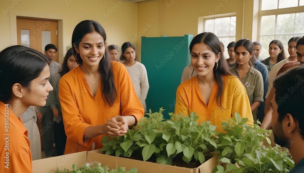 Ilustración de Stock eco friendly green business company commitment to ...