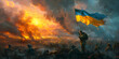© artesenc - Ukrainian tragedy, peace crisis and sad geopolitical conflict, war between Ukraine and Russia and tragic European security political dispute and tears from the pain of war.