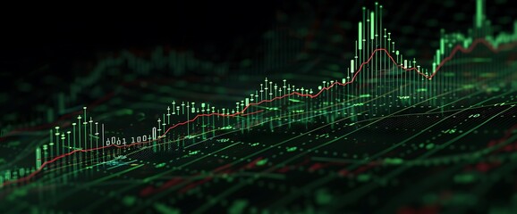 Wall Mural - Graph showing a sudden spike in stock prices, suggesting a significant uptick in market performance.