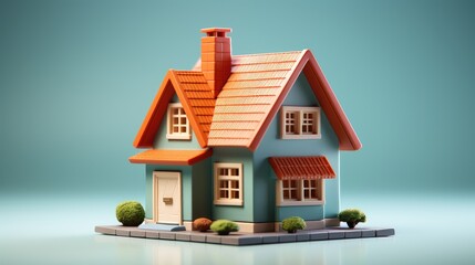 Sticker - 3d cute home house icon  