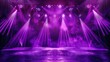 © putri syakilla - Stage lighting spotlight purple color on dark background