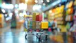 © putri syakilla - Shopping cart with store background
