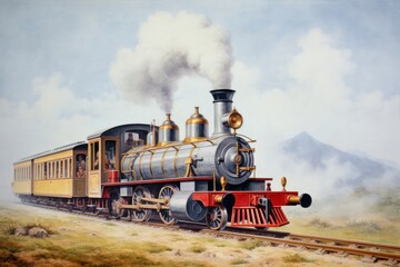 Wall Mural - Train locomotive painting vehicle.