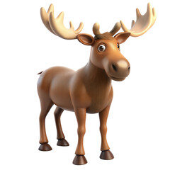 Wall Mural - moose 3d on a transparent background