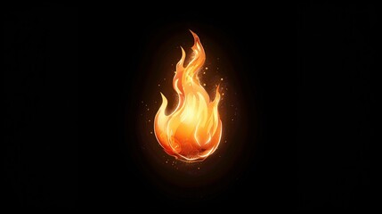 Poster - Artistic Representation of a Flame with Glowing Orange and Yellow Hues