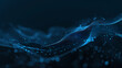 © ma - Abstract blue digital background with dots and waves