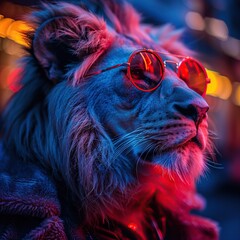 Sticker - Cool Lion With Sunglasses