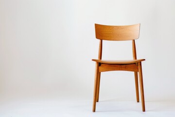 Wall Mural - Wooden Chair on a White Background