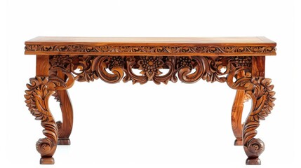 Wall Mural - Intricately Carved Wooden Table