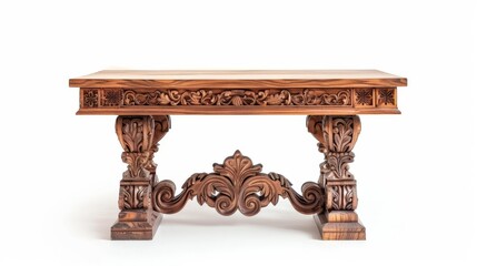 Wall Mural - Hand-Carved Wooden Table