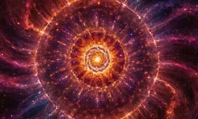 Wall Mural - an abstract representation of the birth of a star, with vibrant colors and swirling patterns symboli