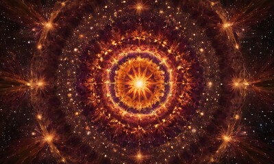Wall Mural - an abstract representation of the birth of a star, with vibrant colors and swirling patterns symboli