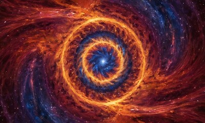 Wall Mural - an abstract representation of the birth of a star, with vibrant colors and swirling patterns symboli