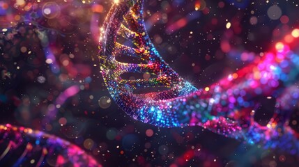 Wall Mural - colorful dna helix abstract background. vibrant, abstract background featuring a colorful dna helix,