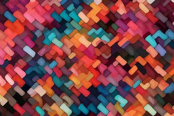 Canvas Print - Abstract Geometric Pattern in Vivid Colors