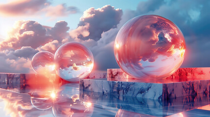 Aufkleber - Abstract background, multicolored liquid glass shapes , modern art wallpaper.