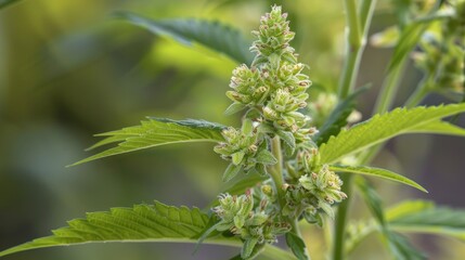 Medicinal hemp plant male blossoms