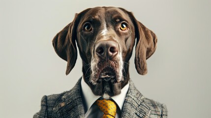 Wall Mural - German Shorthaired Pointer in a business suit