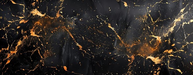 A sleek black and gold marble texture background, ideal for luxury watches, with a generous copy space