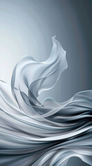 Wall Mural - A painting of a wave with a white and grey color scheme