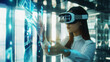© Edgar Martirosyan - A young businesswoman wearing a virtual reality headset