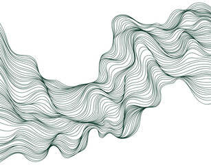 Wall Mural - Abstract wavy, waving, billowy and squiggly lines hand drawn.  Line art  illustration wavy background. Ink painting style composition for decoration.