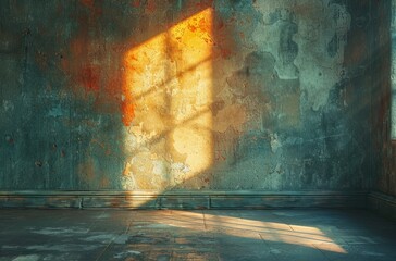 The abstract shape of sunlight reflecting off the wall 