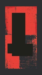 Wall Mural - Abstract Art with Bold Black and Red Shapes