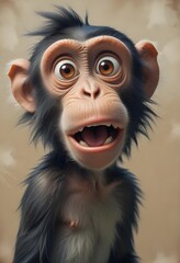 Wall Mural - A monkey with open mouth...