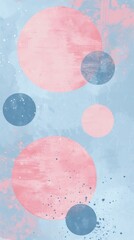 Sticker - Abstract Circle Design in Soft Pink and Blue Tones